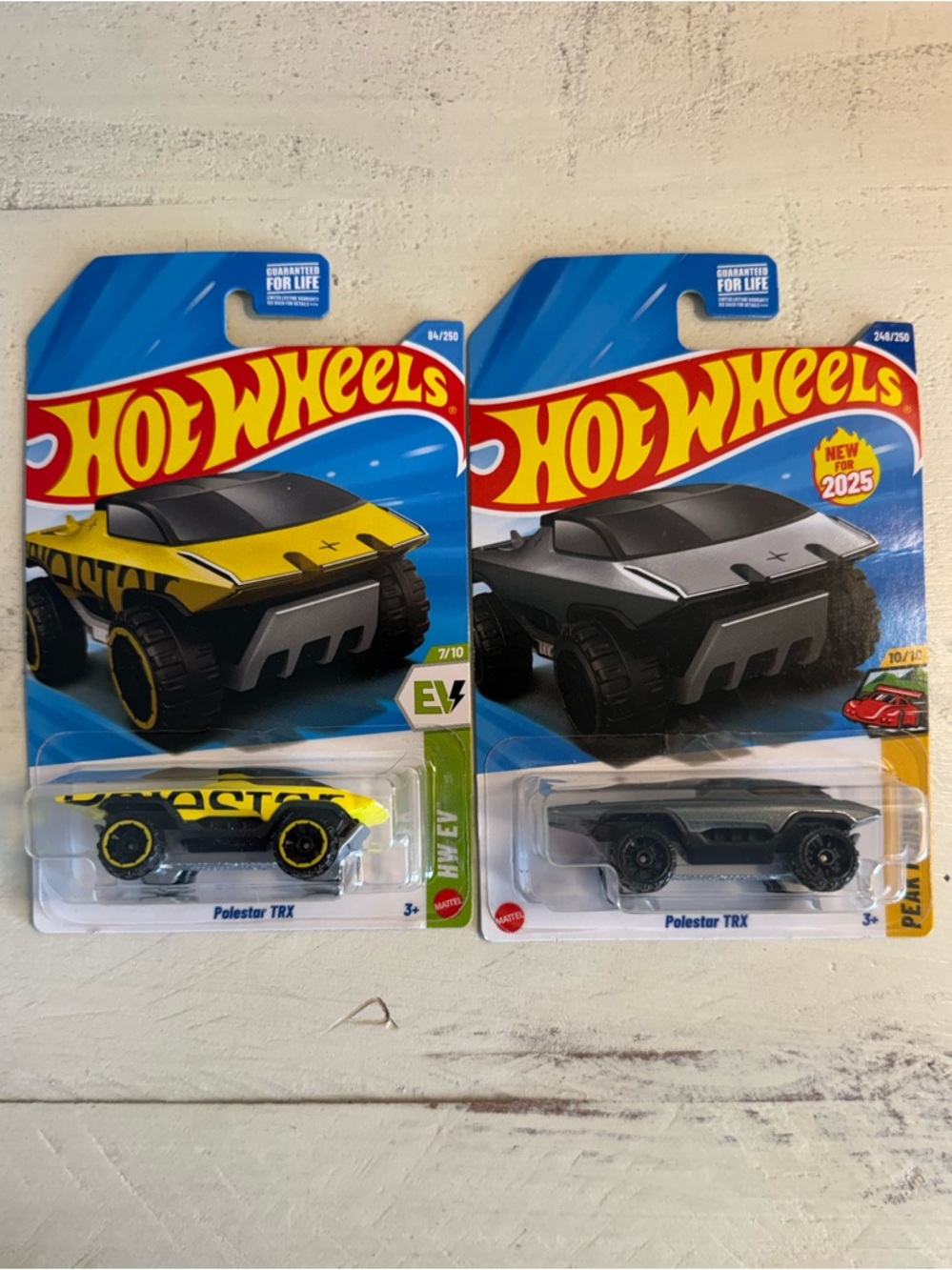 Lot of 2 Hot Wheels Polestar TRX - Yellow HW EV & Silver 2025 Peak Pursuit